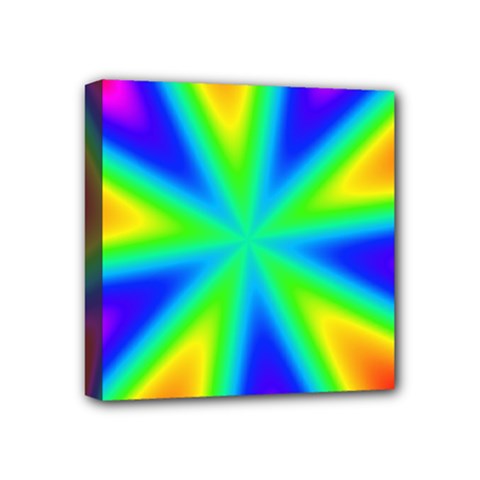 Rainbow Colour Bright Background Mini Canvas 4  x 4  (Stretched)