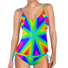 Rainbow Colour Bright Background Tankini Set by Pakrebo