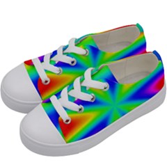 Rainbow Colour Bright Background Kids  Low Top Canvas Sneakers