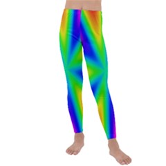 Rainbow Colour Bright Background Kids  Lightweight Velour Leggings