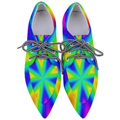 Rainbow Colour Bright Background Pointed Oxford Shoes