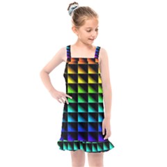 Rainbow Colour Bright Background Kids  Overall Dress by Pakrebo