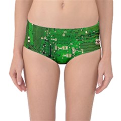 Background Green Board Business Mid-waist Bikini Bottoms by Pakrebo