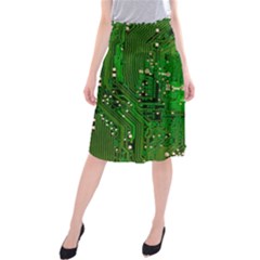 Background Green Board Business Midi Beach Skirt by Pakrebo