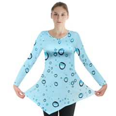 Drops Water Pane Rain Glass Long Sleeve Tunic  by Pakrebo