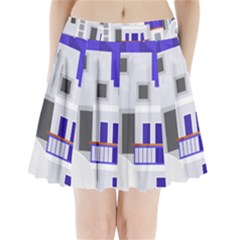 Background Santorini Greece Pleated Mini Skirt by Pakrebo