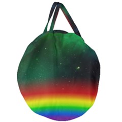 Galaxy Rainbow Universe Star Space Giant Round Zipper Tote by Pakrebo