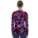 Neon Glow Glowing Light Design V-Neck Long Sleeve Top View2