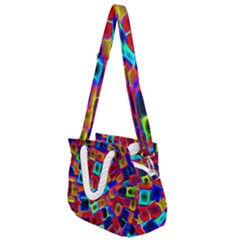 Neon Glow Glowing Light Design Rope Handles Shoulder Strap Bag by Pakrebo