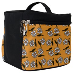 Daisy Orange Make Up Travel Bag (big) by snowwhitegirl