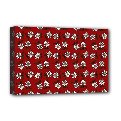 Daisy Red Deluxe Canvas 18  X 12  (stretched)