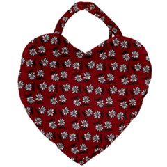 Daisy Red Giant Heart Shaped Tote by snowwhitegirl