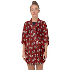 Daisy Red Half Sleeve Chiffon Kimono by snowwhitegirl