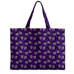 Daisy Purple Zipper Mini Tote Bag