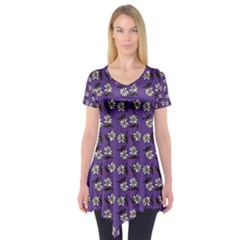 Daisy Purple Short Sleeve Tunic  by snowwhitegirl