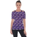 Daisy Purple Shoulder Cut Out Short Sleeve Top View1