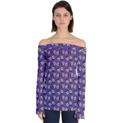 Daisy Purple Off Shoulder Long Sleeve Top by snowwhitegirl