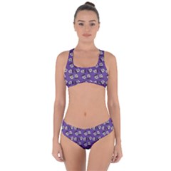 Daisy Purple Criss Cross Bikini Set by snowwhitegirl