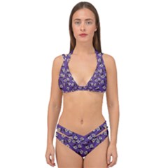 Daisy Purple Double Strap Halter Bikini Set by snowwhitegirl