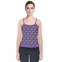 Daisy Purple Velvet Spaghetti Strap Top by snowwhitegirl