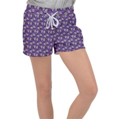 Daisy Purple Women s Velour Lounge Shorts by snowwhitegirl