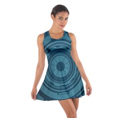 Technology Background Binary Cotton Racerback Dress by Pakrebo