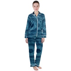 Technology Background Binary Satin Long Sleeve Pyjamas Set by Pakrebo
