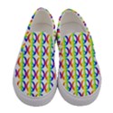 Retro Rainbow Gradient Peace Symbol Women s Canvas Slip Ons View1