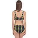 Retro Rainbow Gradient Peace Symbol Cage Up Bikini Set View2