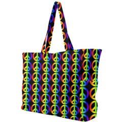 Retro Rainbow Gradient Peace Symbol Simple Shoulder Bag by Pakrebo