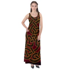 Celtic Spiritual Pattern Art Sleeveless Velour Maxi Dress by Pakrebo