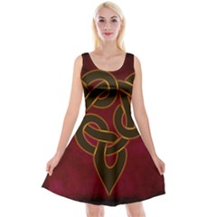 Celtic Spiritual Pattern Art Reversible Velvet Sleeveless Dress