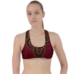 Celtic Spiritual Pattern Art Criss Cross Racerback Sports Bra by Pakrebo