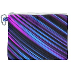 Blue Abstract Lines Pattern Light Canvas Cosmetic Bag (xxl) by Pakrebo