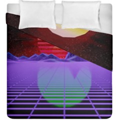 Synthwave Retrowave Synth Duvet Cover Double Side (king Size) by Pakrebo