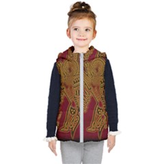 Celtic Spiritual Pattern Art Kids  Hooded Puffer Vest