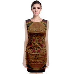 Celtic Spiritual Pattern Art Sleeveless Velvet Midi Dress by Pakrebo