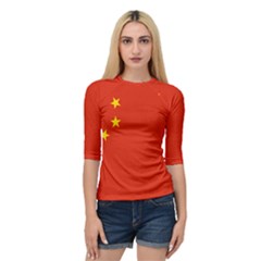 China Flag Quarter Sleeve Raglan Tee