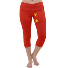 China Flag Capri Yoga Leggings