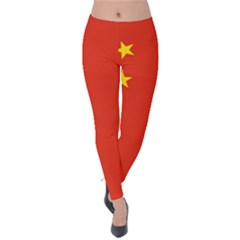 China Flag Velvet Leggings