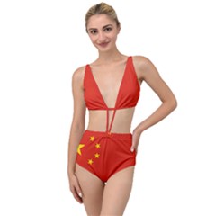 China Flag Tied Up Two Piece Swimsuit