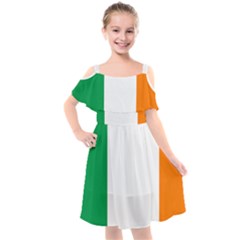 Ireland Flag Irish Flag Kids  Cut Out Shoulders Chiffon Dress by FlagGallery