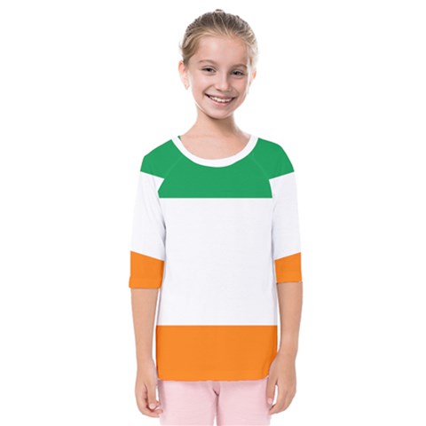 Flag Of Ireland Irish Flag Kids  Quarter Sleeve Raglan Tee by FlagGallery