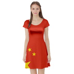 Chinese Flag Flag Of China Short Sleeve Skater Dress