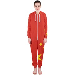 Chinese Flag Flag Of China Hooded Jumpsuit (ladies) 