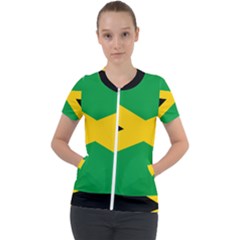 Jamaica Flag Short Sleeve Zip Up Jacket by FlagGallery