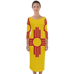 New Mexico Flag Quarter Sleeve Midi Bodycon Dress by FlagGallery