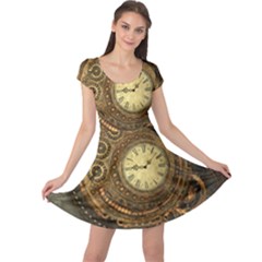 Noble Steampunk Clockwork Cap Sleeve Dress by FantasyWorld7