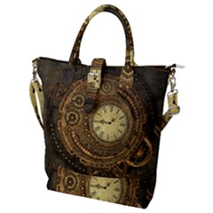 Noble Steampunk Clockwork Buckle Top Tote Bag by FantasyWorld7