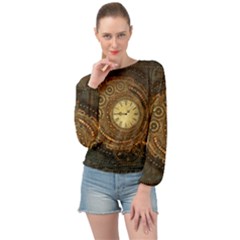 Noble Steampunk Clockwork Banded Bottom Chiffon Top by FantasyWorld7